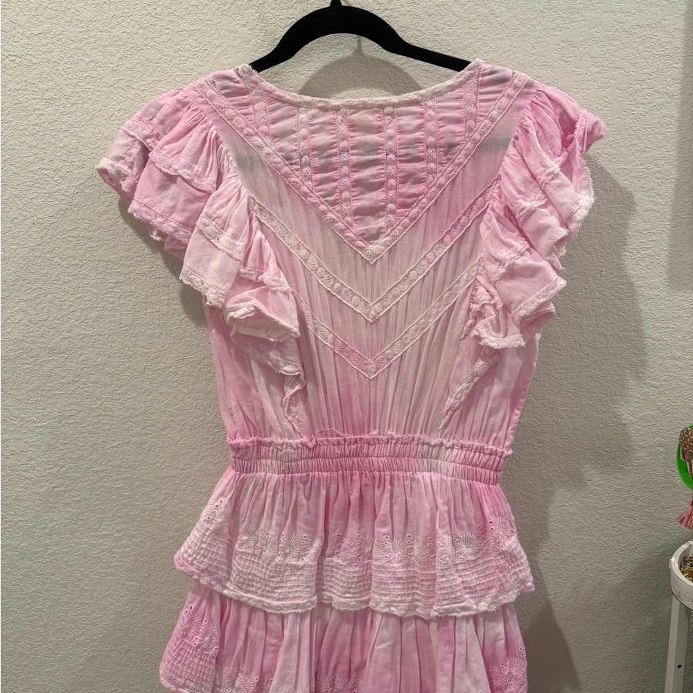 Pink Ruffled Mini Dress - Picture 3 of 4